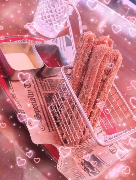 Churros Disney, Pink Butterfly Locs, Aesthetic Churros, Sweet Pink Aesthetic, Disney Churros, Churros Dessert, Starbucks Drinks At Home, Make Healthy Snacks, Fall In Love With Life