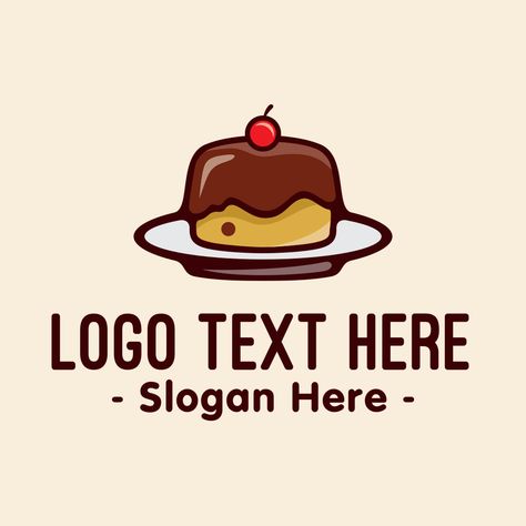 Cherry Pudding, Pudding Dessert, Cherry Design, Food Making, Make A Logo, Cake Logo, Bakery Logo, Cafe Logo, Pudding Desserts