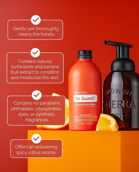 Foam-tastic news! 🧡 doTERRA On Guard Foaming Hand Wash Concentrate will leave your hands soft and clean AND your mind at ease because it’s safe for the whole family! It doesn't even dry your hands out. I love it ❤️ Who else loves our doTERRA On Guard products? Doterra On Guard, Foaming Hand Wash, Doterra, I Love It, Hand Washing, The Whole, Hand Wash, Mindfulness, Quick Saves