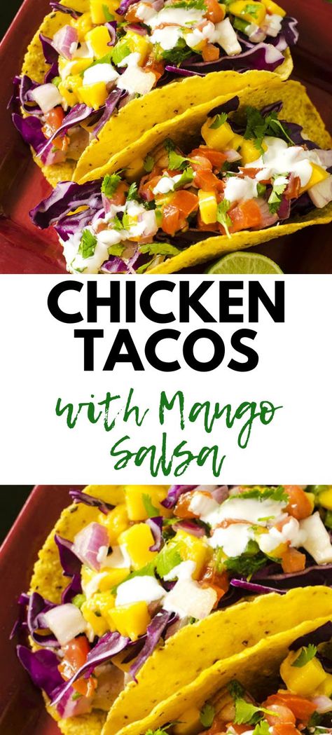 If you are looking for dinner bliss, you are going to love these Slow Cooker Chicken Tacos with Mango Salsa! Perfectly seasoned chicken breast pairs perfectly with a fruity mango salsa. #wendypolisi #slowcookerrecipes #mangosalsa #chickentacos #glutenfree Tacos Shredded Chicken, Chicken Tacos Shredded, Chicken Tacos With Mango Salsa, The Best Crockpot Chicken, Mango Tacos, Crockpot Chicken Tacos, Best Crockpot Chicken, Tacos With Mango Salsa, Chicken Tacos Easy