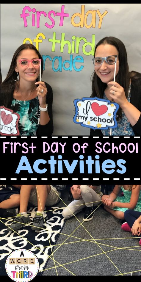 First Day Of Reception Activities, Get To Know You Activities Upper Elementary, About Me First Day Of School Activity, First Day Classroom Activities, First Day Of School Games First Grade, Fun Activities For First Day Of School, First Day Photo Booth, 1st Day Of School 1st Grade Activities, Elementary First Day Activities