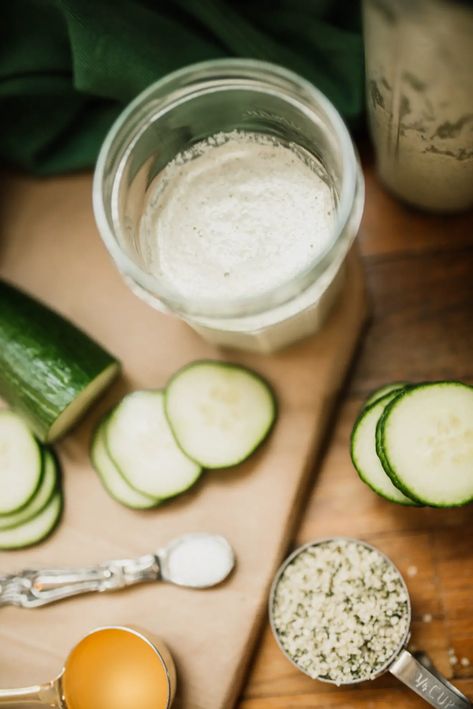 The Ultimate Alkaline Salad Dressing: Hemp Cucumber - The GERD Chef Gerd Salad, Alkaline Salad Dressing, Chicken Wing Dipping Sauce, Alkaline Salad, Gerd Diet Plan, Cucumber Salad Dressing, Gerd Friendly, Gerd Recipes, Vinegar Cucumbers