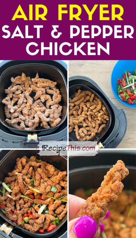 Air Fryer Salt And Pepper Chicken Air Fryer Fakeaway, Chinese Salt And Pepper Chicken, Salt And Chilli Chicken, Chinese Fakeaway, Pepper Chicken Recipe, Potatoes Air Fryer, Wings Air Fryer, Air Fryer Recipes For Beginners, Air Fryer Wings