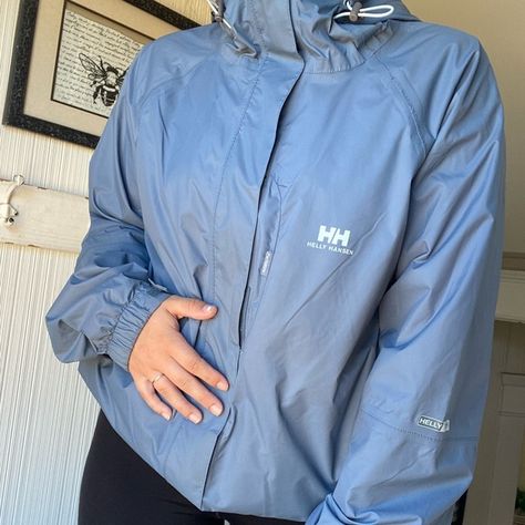 Womens blue helly Hansen packable raincoat size large Helly Hansen Outfit, Women Aesthetics, Helly Hansen Jacket, Blue Grey Color, Jacket Outfit, Winter Jackets Women, Helly Hansen, Classy Women, Grey Color