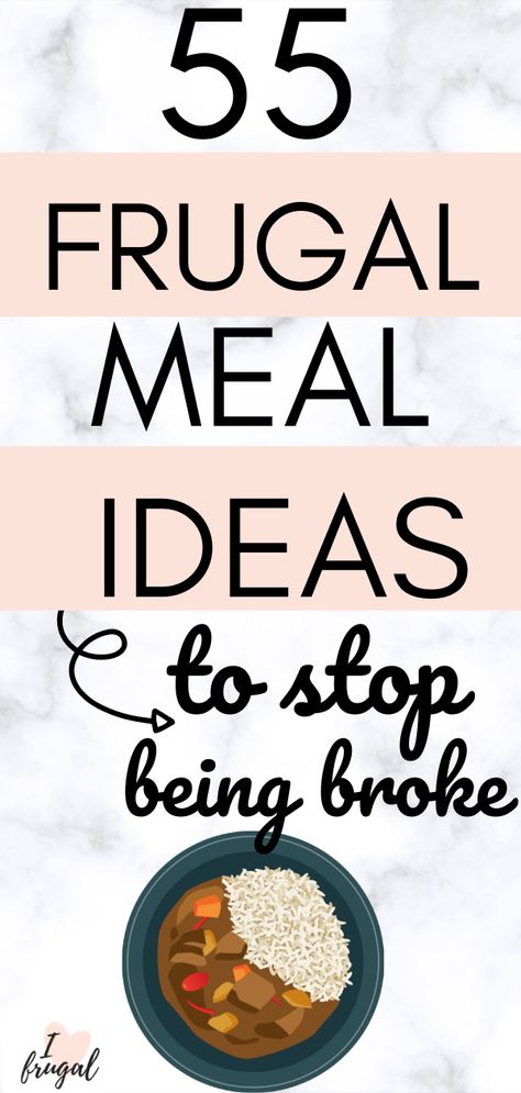 Are you short on cash and looking for some frugal meals to try this summer? If so, you will want to check out these 55 cheap meal ideas to stop being broke. Saving money on food is one easy way to save, so learn how to cook on the cheap and save more money today. #frugalliving #frugalmeals #frugalrecipes I Heart Frugal | www.iheartfrugal.com FL Slow Cooker Recipes Cheap, Frugal Recipes Healthy, Thrifty Meals, Eating Cheap, Cheap Meal Ideas, Cheap Meal, Food Cost, Budget Meal Planning, Frugal Family