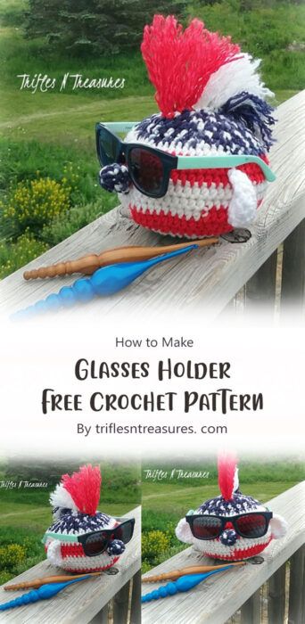 Best Glasses Holder Free Crochet Pattern & Tutorial Ideas - Carolinamontoni.com Glasses Holder Crochet, Crochet Eyeglass Holder Free Pattern, Crochet Eyeglass Holder, Crochet Glasses Holder, Crochet Glasses, Eyeglass Holder Stand, Crochet Pattern Tutorial, Crochet Chicken, Crocheting Ideas