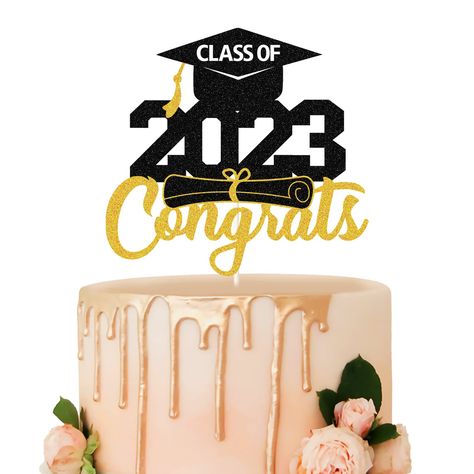 PRICES MAY VARY. 👨‍🎓 👨‍🎓Celebrating a graduation and need to add a touch of sparkle to your party? Look no further! Our "Class of 2023 Congrats" cake topper is perfect for that special occasion! 👨‍🏫👨‍🏫Cake topper is delicate, each item has been hand designed and hand crafted.All cake toppers arrive assembled and securely attached to sticks. 👨‍🏫👨‍🏫The cake topper is handmade from high quality double sided giltter paper,Double design is more shining than the singer sided. 👩‍🎓👩‍🎓Thi Congrats Cake Topper, Congrats Cake, Graduate Party, Graduate Certificate, Graduation College, Graduation Cupcake Toppers, Gold Confetti Balloons, College Graduate, Edible Cake Toppers