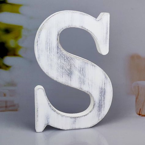 Amazon.com: WOODOUNAI 8 Inch Rustic White Wood Letters Unfinished Wood Letters for Wall Decorative White Retro Standing Letters Sign Board Decoration for Craft Home Party Projects (M) Diy Letter Decor Initials, Letters For Wall, Wooden Alphabet Letters, Letter Decor, Party Projects, Wooden Alphabet, Craft Home, Sign Board, Scrap Wood Projects