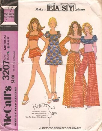 1975 Fashion, Dress Crop Top, High Waisted Dress, Peasant Style Dress, Sewing Vintage, Patron Vintage, Retro Sewing Patterns, 60s And 70s Fashion, Vintage Dress Patterns