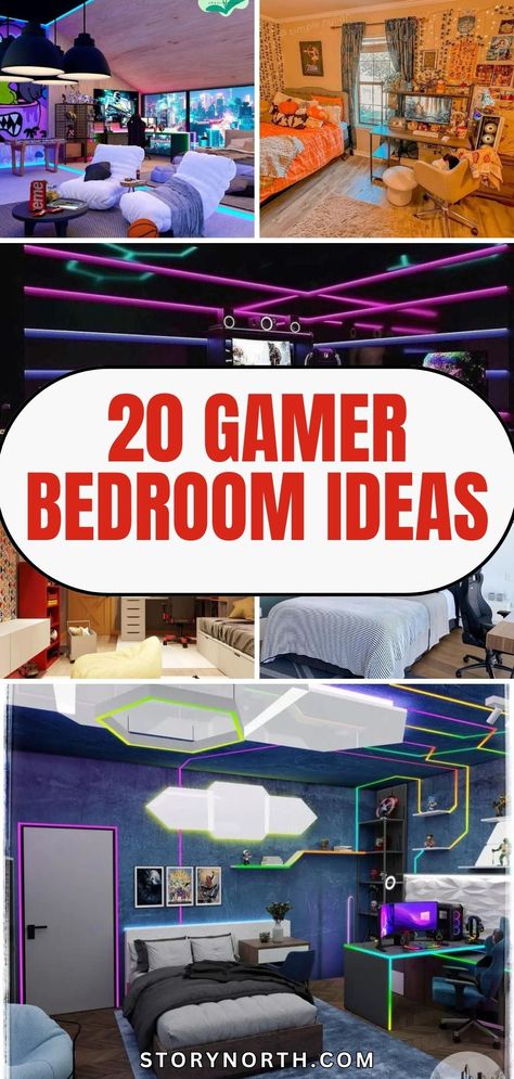 Pin this for ultimate gaming room inspiration! Transform your space into a gamer's paradise with these creative ideas. #GamerBedroom #HomeDecor #DreamRoomIdeas Kids Gaming Bedroom, Gamer Boy Room Ideas, Boys Video Game Bedroom, Boys Bedroom Ideas Gamer, Gamer Themed Bedroom, Boys Gamer Bedroom Ideas, Gaming Bedroom Ideas Boys, Boys Gaming Bedroom Ideas, Boys Gamer Bedroom