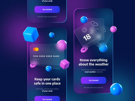 Glassmorphism App Onboarding Screens by Mikołaj Gałęziowski 🌵 on Dribbble Cv Website, Ux Design Trends, Ui Design Trends, Mobile App Design Inspiration, App Design Inspiration, Ui Design Inspiration, Graphic Design Trends, App Ui Design, Mobile App Design