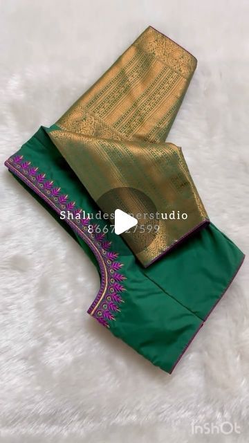 shalu designer studio on Instagram: "Customised elegant thread work  blouse⭐️

Embroidery work at affordable price ✨

Design can be customised according to your need ✨

Embroidery work for blouses saree and kurtas ✨

100 percentage guarantee for thread.✨

Completely washable.

Shipping allover the world 🌍 

#blouse #patterndesign #embroidery #blousedesign" Shalu Saree Blouse Design, Saree Blouse Design Back, Shalu Saree, Thread Work Blouse Designs, Blouses Saree, Thread Work Blouse, Saree Blouse Design, Blouse Embroidery, Designer Studio