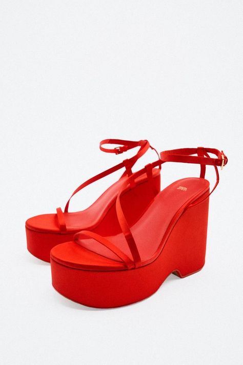 6 Shoe Trends You Can Get for Under $100 at Zara | Who What Wear Red Wedges, Heeled Espadrilles, Lace Up Espadrilles, Lace Up Wedges, Strap Wedge, Womens Sandals Wedges, Black Wedge Sandals, Wedge Heel Sandals, Leather Wedge Sandals