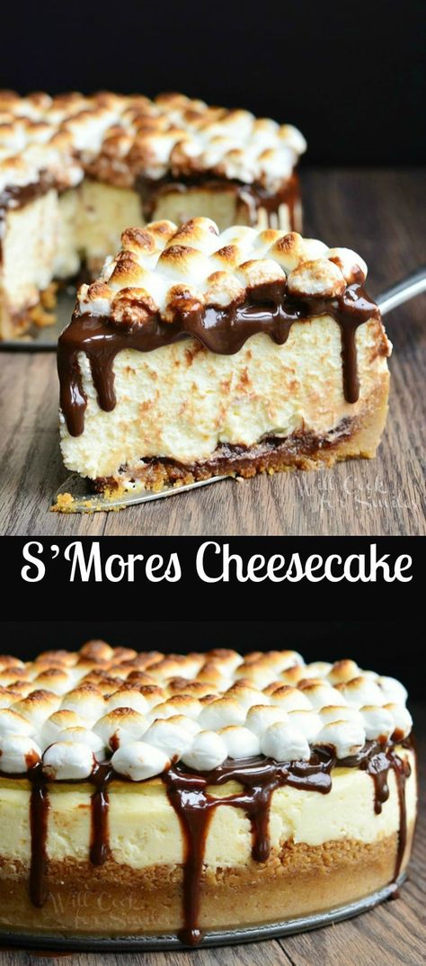 Smores Cheesecake Recipe, Smooth Cheesecake, Cheesecake Recipes Classic, The Cheesecake Factory, Hot Fudge Sauce, Classic Cheesecake, Fry Recipes, Homemade Marshmallows, Easy Cheesecake Recipes