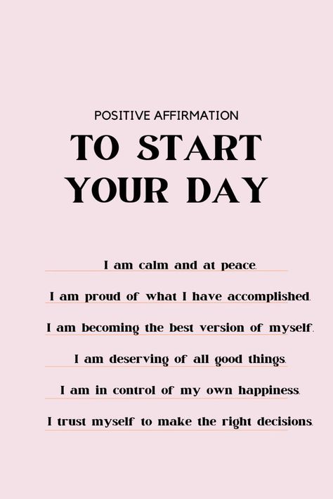 🌞✨ Start your day with uplifting positive affirmations! 🌟 This inspiring pin is a gentle reminder to begin each morning with a positive mindset and a grateful heart. 🌸 Embrace the power of affirmations to boost your confidence and set a positive tone for the day. 💖 Let it inspire you to think positively and achieve greatness. 🌼 more in telegram Morning And Night Affirmations, Great Day Affirmations, Morning Mantra Positive, High School Positive Affirmations, Start Each Day With A Grateful Heart, Appreciation Affirmations, Morning Affirmations To Start Your Day, Birthday Affirmations, Morning Affirmations Positivity