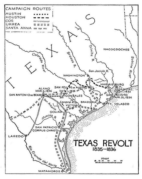 Santa Anna, Texas Revolution, Laredo Texas, Republic Of Texas, Mexican Army, American Indian History, Sam Houston, Texas Map, San Jacinto