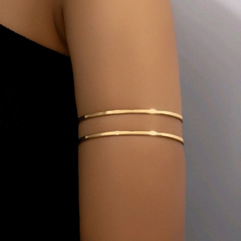 Minimalist Layered Arm Cuff New Adjustable Perfect For Summer! Looks Great With A Tank Top Or Swim Suit! Ships Within 1 Business Day. All Sales Are Final. Tags - Arm Cuff, Body Jewelry, Fashion, Trendy, Minimalist, Unique, Statement, Summer, Bohemian Arm Cuff Jewelry, Gold Arm Cuff, Upper Arm Cuffs, Dream Prom, Goddess Jewelry, Arm Bracelets, Gold Legs, Cuff Jewelry, Arm Cuff