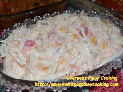 Fruit Salad Filipino Style, Buko Salad Recipe, Fruit Salad Filipino, Filipino Salad, Filipino Fruit Salad, Buko Salad, Filipino Party, Filipino Food Recipe, Coconut Salad