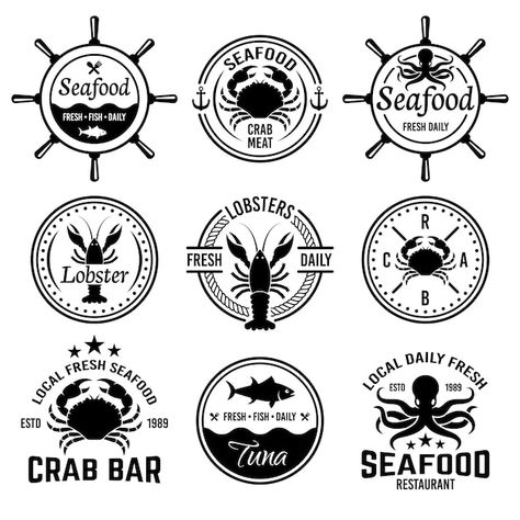 Seafood Menu, Seafood Market, Fish Logo, Logo Restaurant, Fresh Fish, Fresh Seafood, Crab Meat, Seafood Restaurant, Food Truck