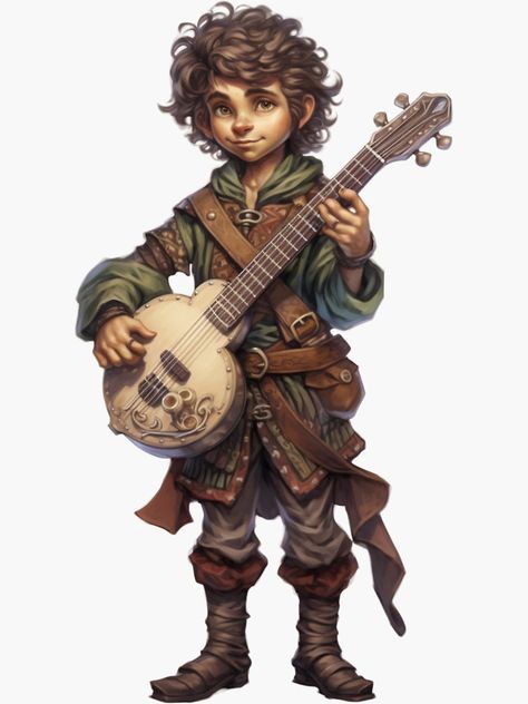 "Halfling Male Bard 2" Sticker for Sale by AtomicRay | Redbubble Dnd Halfling Male, D&d Bard, Halfling Rpg, Halfling Dnd, Halfling Male, Halfling Bard, Dnd Halfling, Bard Dnd, Npc Art