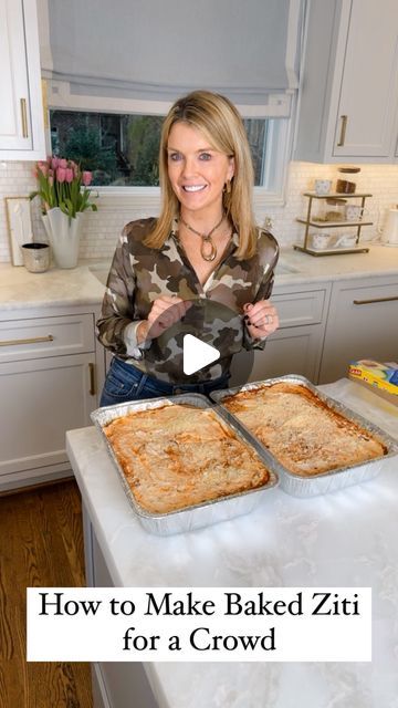 Jamie Tarence | Family Savvy | Food/Lifestyle Blog on Instagram: "One of the most popular questions I’m asked is: What is a dish that is easy to serve to a crowd?😂I ALWAYS share my Baked Ziti. It couldn’t be any easier AND it can be made ahead of time & frozen! . One of my biggest entertaining tips is that you MUST find dishes that you can make ahead of time. That way, all you have to do is take it out of the freezer & heat it the day of. It’s THAT simple!🙌🏻 . Comment “RECIPE” and I’ll send you the link to the full step-by-step recipe on my blog!😘Happy baking, friends! . . #easyrecipes #easyrecipe #recipeblog #recipeblogger #recipeoftheday #partyfood #entertainingtips #hostingtips #cookingforacrowd #makeahead" Baked Ziti Make Ahead, Big Batch Dinners For A Crowd, Italian Make Ahead Recipes, Baked Ziti For A Large Crowd, Baked Pasta For A Crowd Parties, Easy Meals To Serve A Crowd, Large Group Food Ideas Feeding A Crowd, Frozen Baked Ziti, Easy Baked Ziti For A Crowd