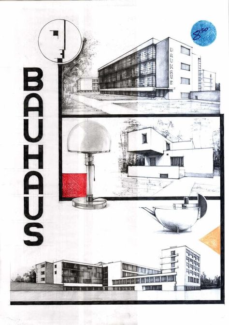 Bauhaus Building, Bauhaus Architecture, Architecture Drawing Sketchbooks, Text Poster, History Of Architecture, Architecture Panel, Modern Architecture Building, Architecture Sketchbook, Architecture Design Sketch