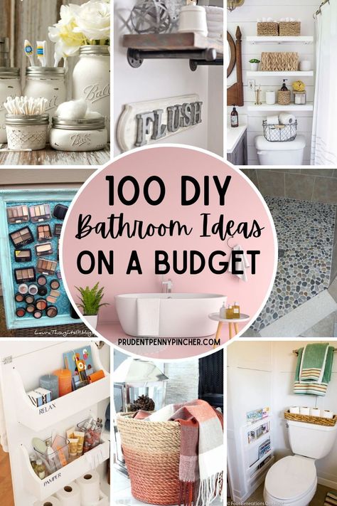 Give your bathroom a makeover on a budget with these DIY small bathroom ideas that will help you maximize your space. From bathroom organization ideas to bathroom decor ideas, there are plenty of bathroom ideas that are perfect for apartments and many of these DIY projects can be made with dollar store supplies! Easy Diy Bathroom, Diy Bathroom Ideas, Small Bathroom Diy, Bathroom Ideas On A Budget, Diy Bathroom Storage, Cheap Bathrooms, Bathroom Themes, Small Bathroom Ideas On A Budget, Small Bathroom Ideas Modern