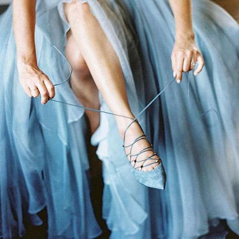 amazing maison valentino shoes in a dreamy blue for a bridal look, the blue wedding dress matches the color of the shoes just perfect #bridaldress #bluewedding #weddingshoes French Bleu, Leanne Marshall, Martha Weddings, Behind Blue Eyes, Everything Is Blue, Baby Blue Aesthetic, Light Blue Aesthetic, Bellatrix Lestrange, Bleu Pastel