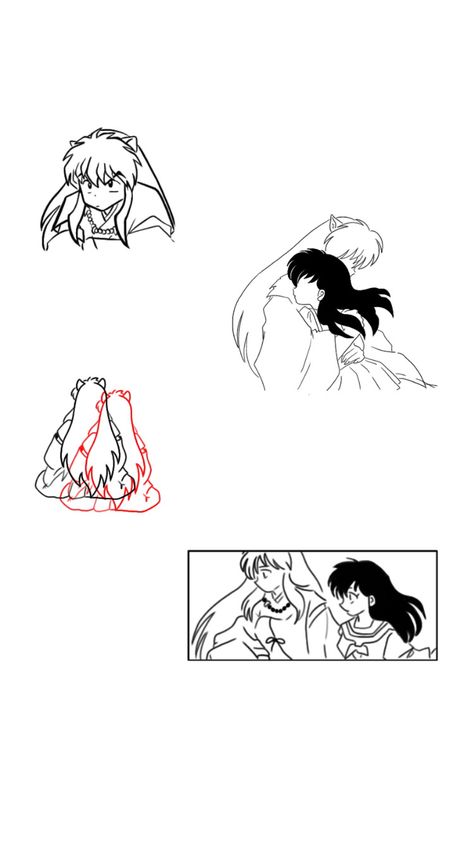 90s Anime Tattoo Ideas, Inuyasha Tattoo Stencil, Minimalist Anime Tattoo Ideas, Inuyasha Flash Tattoo, Inuyasha And Kagome Tattoo Ideas, Inuyasha Small Tattoo, Anime Tattoos Inuyasha, Inuyasha Tattoo Design, Inyusha Tattoo Ideas