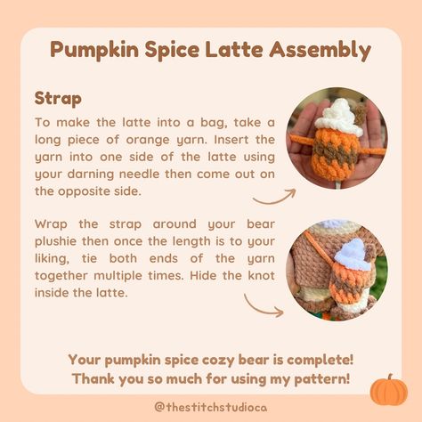 🌱🎃 FREE pumpkin spice cozy bear mod! 🎃🌱 Here is a pattern mod on how to turn your cozy bear pumpkin spice themed! As this is a mod, you’ll still need my 4 in 1 Cozy Bear Pattern in order to complete your bear plushie which is available on my Etsy shop 🧸🎃🫶🏼 Thank you to one of my testers, @tessiecrochets for coming up with this theme! 🤍 ✨ Shares are appreciated, but please do not repost ⠀⠀⠀⠀⠀⠀⠀⠀⠀⠀⠀⠀ ⠀⠀⠀⠀⠀⠀⠀⠀⠀⠀⠀⠀ 🏷️ #crochet #crochetersofinstagram #amigurumibear #crochetart #crochetlover #cr... Pumpkin Bear Crochet Pattern, Bear Pumpkin, Bear Plushie, Bear Crochet Pattern, Bear Crochet, Crochet Fall, Crochet Lovers, How To Turn, Crochet Art