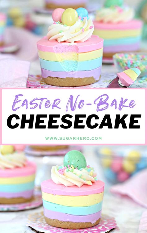 Easy Easter Desserts, Easter Desserts, Easter Desserts Recipes, Easter Baking, Mini Cheesecakes, No Bake Cheesecake, Easter Dessert, Easter Treats, Food Cakes