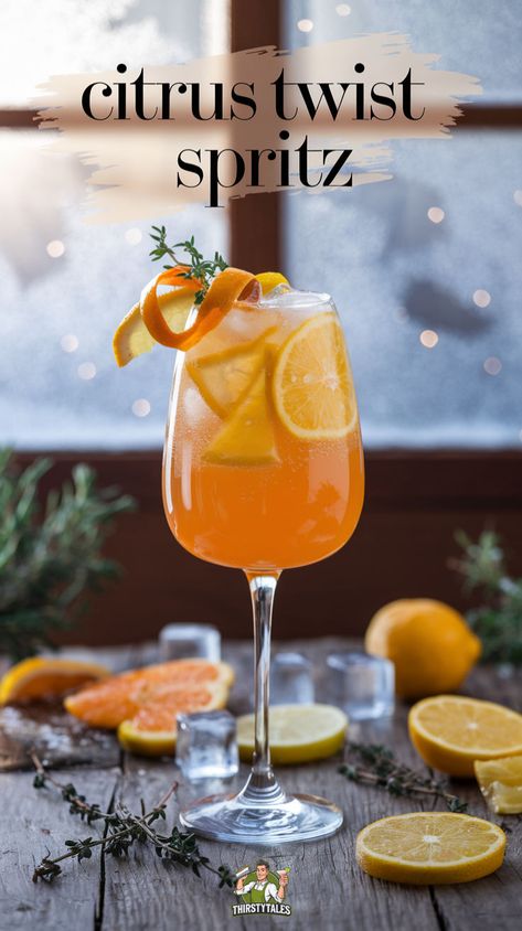 "Discover the ultimate Citrus Twist Spritz Mocktail Recipe for a refreshing and zesty summer drink! This non-alcoholic citrus drink combines vibrant flavors of orange, lemon, and lime for a fizzy citrus mocktail that’s perfect for any occasion. Enjoy the sparkling citrus mocktail that will elevate your gatherings with its delightful taste. Perfect for hot days, this Citrus Spritz Mocktail is a must-try for anyone seeking a revitalizing beverage!" Mocktail Recipes Healthy, Non Alcoholic Drinks With Red Bull, Wellness Mocktail Recipe, Cocktail Mocktail Recipes, Citrus Mocktails Non Alcoholic, Delicious Mocktails Non Alcoholic, Mock Tail Ideas, Mocktail Ideas Party, Yummy Mocktail Recipes