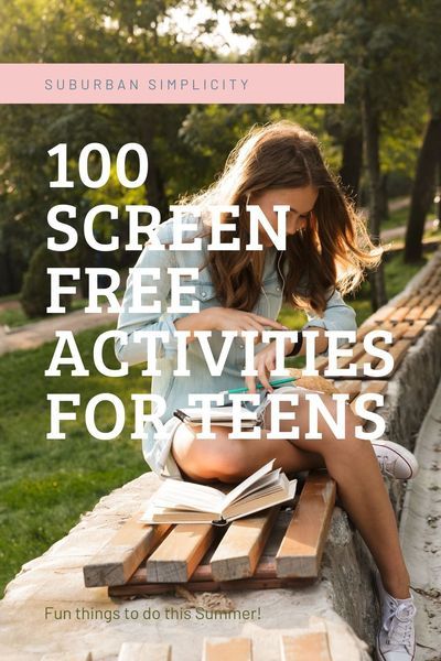 Teenager Activities, Screen Free Summer, Summer Activities For Teens, Summer Boredom Busters, Free Summer Activities, Freetime Activities, Summer Boredom, Home Things, Teen Fun