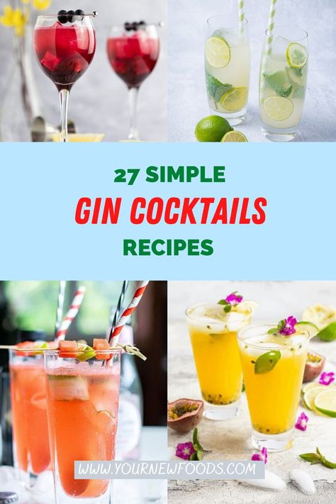 Gin is a pretty versatile spirit, & it can be used to make all kinds of cocktails. Here you will find some of our favorite summer gin cocktails. There are lots of great ways to use gin in your drinks. Check out some of our simple gin cocktails. Looking for something more complex? Try one of these best gin cocktails. They're not your basic "gin cocktail," How about classic gin drinks? Here we show a few classic gin cocktails we love. But, If you want something quick & easy, we Simple Gin Cocktails, Gin And Juice Recipe, Simple Gin Drinks, Cocktails With Gin, Summer Gin Cocktails, Gin Mixed Drinks, Smoothie Station, Best Gin And Tonic, Gin Based Cocktails