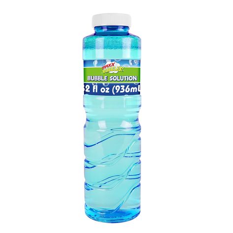 PRICES MAY VARY. ENDLESS BUBBLES! This 32 oz bottle of bubble solution is perfect for creating ultra fun bubbles anytime and anywhere. Great for birthday parties, holidays, family events and every day fun! SAFE BUBBLE SOLUTION! Safe bubbles made with purified micro-filtered water, contains no phthalates, kathon free. Solution passes all safety tests. IMAGINATIVE, ACTIVE PLAY! Encourage kids to use their imaginations to play fun games. How far many bubbles can you blow in thirty seconds? How long Blue Toys, Bubble Solution, Cool Games To Play, Play Day, Bubble Machine, Bubble Wands, Active Play, Thirty Seconds, Filtered Water