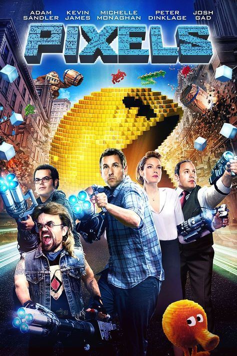 Pixels Movie, Pixels Film, Adam Sandler Movies, Tam Film, Kevin James, Pixel Characters, Michelle Monaghan, Tv Series Online, 2015 Movies