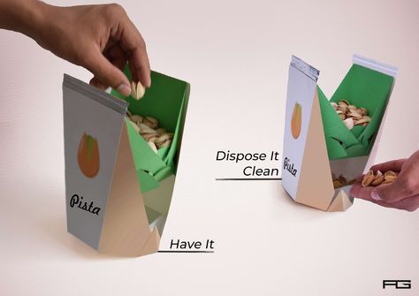 PISTA on Packaging of the World - Creative Package Design Gallery Food Containers Design, Pistachio Shells, Corrugated Packaging, Smart Packaging, Wooden Containers, Packaging Template Design, Fruit Packaging, Cardboard Design, Modern Packaging