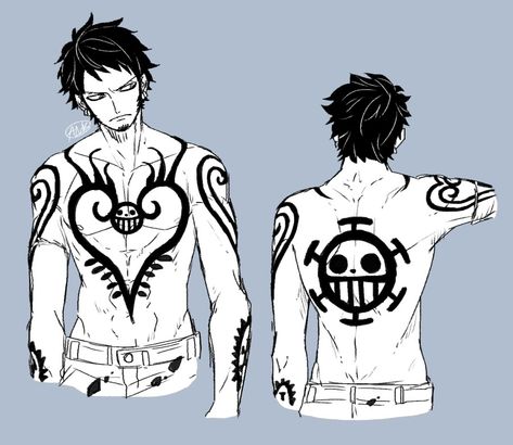 Trafalgar Law Tattoo, Law Tattoo, Law One Piece, Tattoo Chest, Tattoo Anime, Elements Tattoo, One Piece Tattoos, One Piece Figure, Web Comic