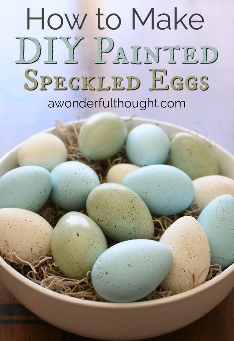 DIY Painted Speckled Eggs #Eastereggs #diyspeckledeggs #speckledeggs #awonderfulthought Diy Easter Eggs, Speckled Eggs, Spring Easter Crafts, Easter Egg Crafts, Eggs Easter, Easter Eggs Diy, Easter Decorations Dollar Store, Easter Projects, Front Porch Christmas