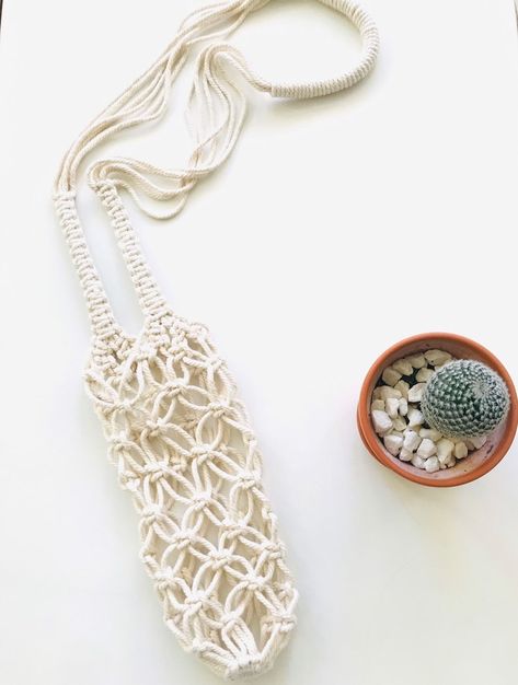 Macrame Water Bottle Holder, Macrame Bottle Holder, Macrame Water Bottle, Macrame Bottle, Beer Bottle Art, Bottle Photography, Water Bottle Sling, Bottle Sling, Water Bottle Bag