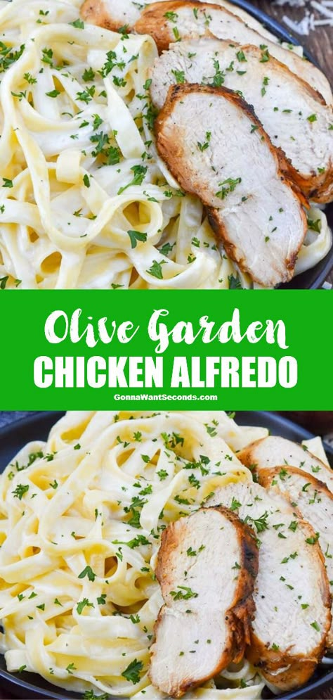 Fettucini Alfredo Chicken, Olive Garden Chicken Alfredo, Olive Garden Chicken Alfredo Recipe, Chicken Fettucini, Fettucini Alfredo Recipe, Fetuccini Alfredo, Chicken Fettucine, Creamy Chicken Alfredo, Comforting Meals