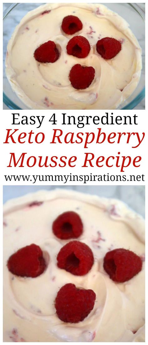 Keto Raspberry Mousse Recipe - Easy Low Carb Dessert Ideas - a healthy, Ketogenic Diet friendly dessert recipes without gelatin and with cream and fresh raspberries. The perfect Keto Summer Dessert! Keri Diet, Raspberry Mousse Recipe, Keto Jello, Diet Friendly Desserts, Mousse Recipes Easy, Ketone Recipes, Keto Raspberry, Finnish Food, Low Carb Desserts Easy