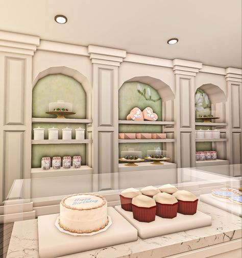 Bloxburg house roblox Bakery Menu Bloxburg Code, French Cafe Bloxburg, Bakery Sign Bloxburg Codes, Bloxburg Bakery Ideas Exterior, Cafe Exterior Bloxburg, Bookstore Bloxburg, Bloxburg Candy Shop, Small Cafe Exterior, Bloxburg Bakery Layout