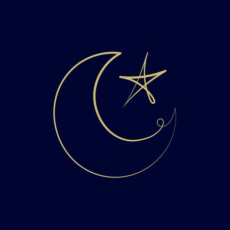 Islamic logo vector with doodle star and crescent moon | premium image by rawpixel.com / Tang Islam Moon, Islamic Logo, Crescent Moon Tattoo, Architecture Logo, Moon Logo, Birth Chart Astrology, Moon Moon, Logo Psd, Halloween Haunted Houses