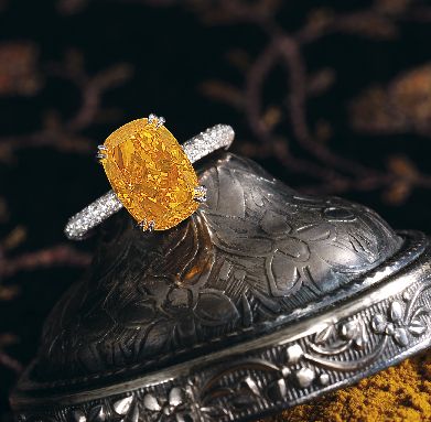 Fancy Vivid Blue and Orange Diamonds Set Records at Sotheby's Sale | PriceScope Orange Diamond Ring, Diamond Photo, Orange Diamond, Cut Orange, Cushion Cut Diamond Ring, The Bling Ring, Holy Cow, World Record, Diamond Ring Settings