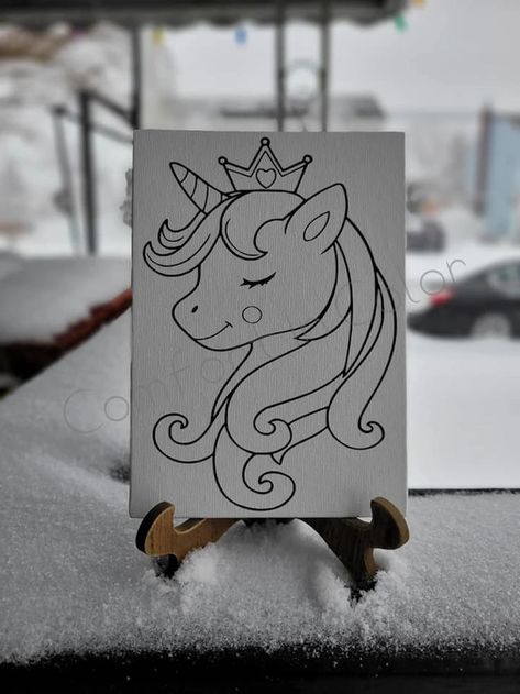 Unicorn Painting Canvas, Diy Paint Canvas, Paint Unicorn, Canvas Paint Party, Kids Paint Party, Canvas Party, Pre Drawn Canvas, Unicorn Paint, Kids Painting Party