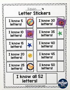 Letter Assessment, Kindergarten Goals, Kindergarten Assessment, Data Binders, Reading Recovery, Data Notebooks, Exit Tickets, Teaching Letters, Learning Time