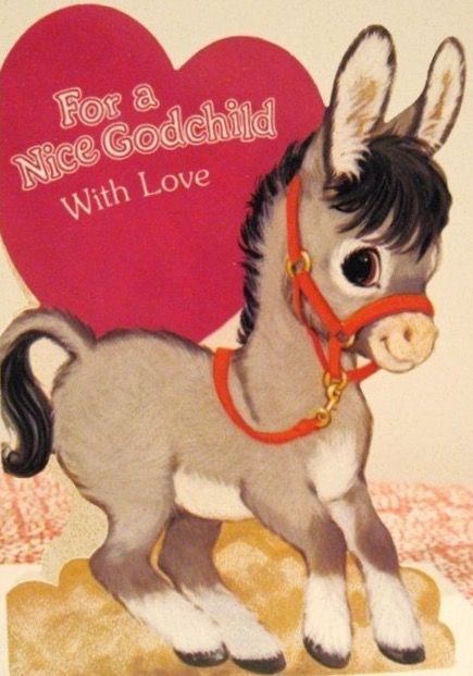 Valentines Illustration, Baby Animal Drawings, Top Reads, Horse Illustration, A Donkey, Vintage Valentine Cards, My Funny Valentine, Vintage Valentine, Hallmark Cards