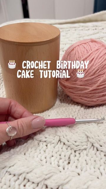 Stitch & Flick 🪴✨ on Instagram: "Crochet birthday cake tutorial 🎂 This detailed tutorial shows you step by step how to crochet a birthday cake around a trinket box! You can adapt the process to fit any box of your choice 🕯 If you recreate this process pls tag me I’d love to see what you do 🫶🏻 #crochet #crochetersofinstagram #crochettok #crochetcake #crochetinspiration #crochetinspo #crochetgift #crochetidea #crochetart #crochetpattern" How To Crochet A Birthday Cake, Crocheted Birthday Gifts, Birthday Cake Crochet Pattern, Crochet Birthday Present Ideas, Crochet Gifts For Birthday, Crochet For Birthday Gift Ideas, Crochet Cake Box Pattern, Crochet Ideas For Moms Birthday, Birthday Gift Crochet Ideas