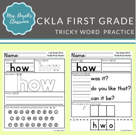 Ckla First Grade, Friendship Lessons, Tricky Words, Word Practice, Teaching Style, Phonics Worksheets, First Grade Classroom, New Classroom, Teaching Preschool